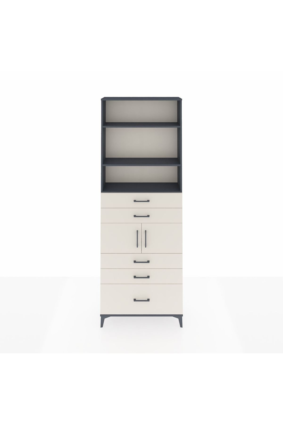 Arges Dolap 4 Raflı 5 Çekmeceli 2 Kapaklı 88x30x243 - S33M024V4A