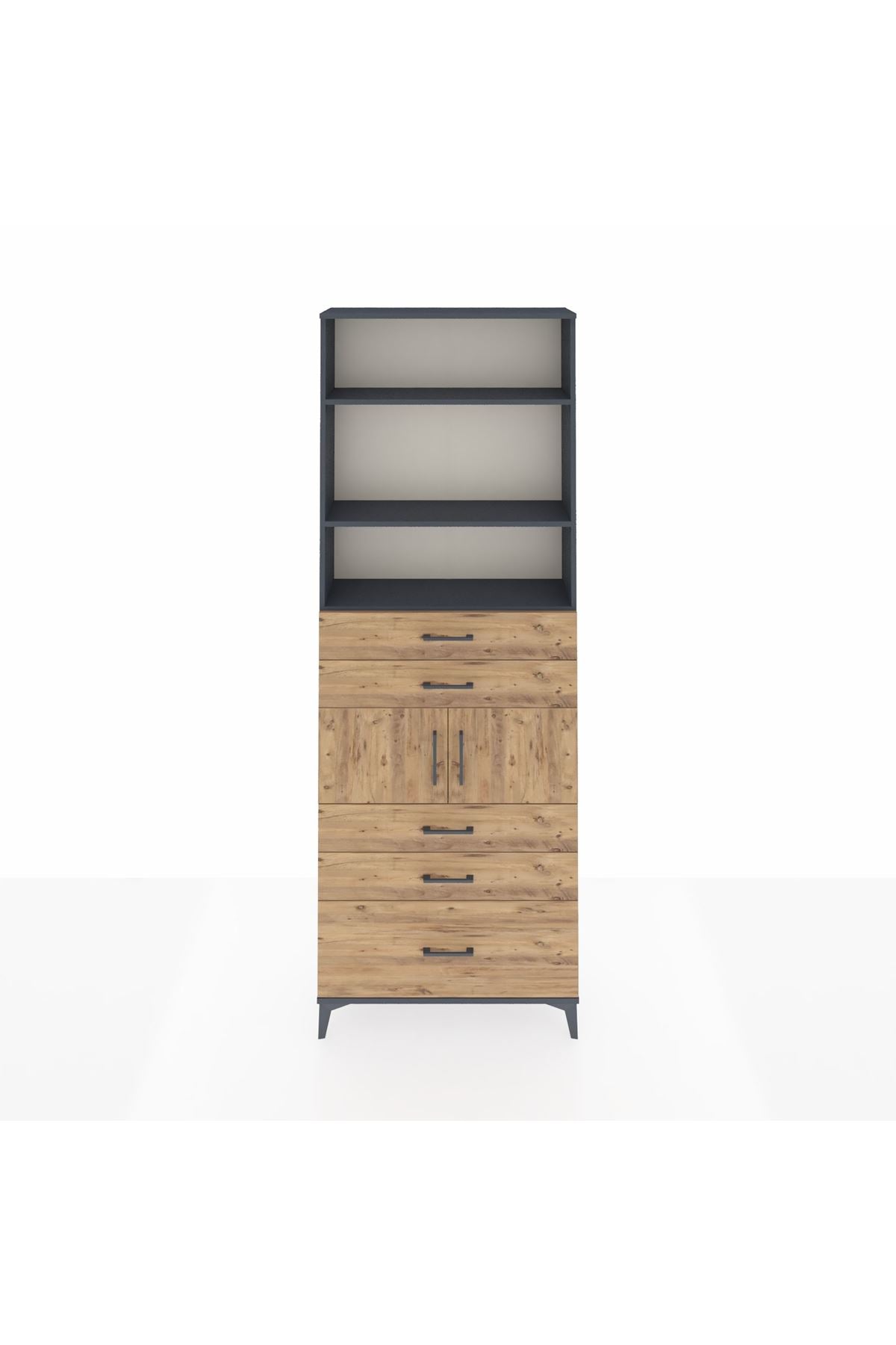Arges Dolap 4 Raflı 5 Çekmeceli 2 Kapaklı 88x30x243 - S33M024V6A