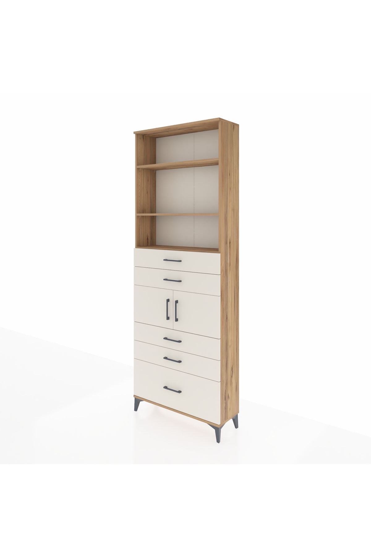 Arges Dolap 4 Raflı 5 Çekmeceli 2 Kapaklı 88x30x243 - S33M024V7A
