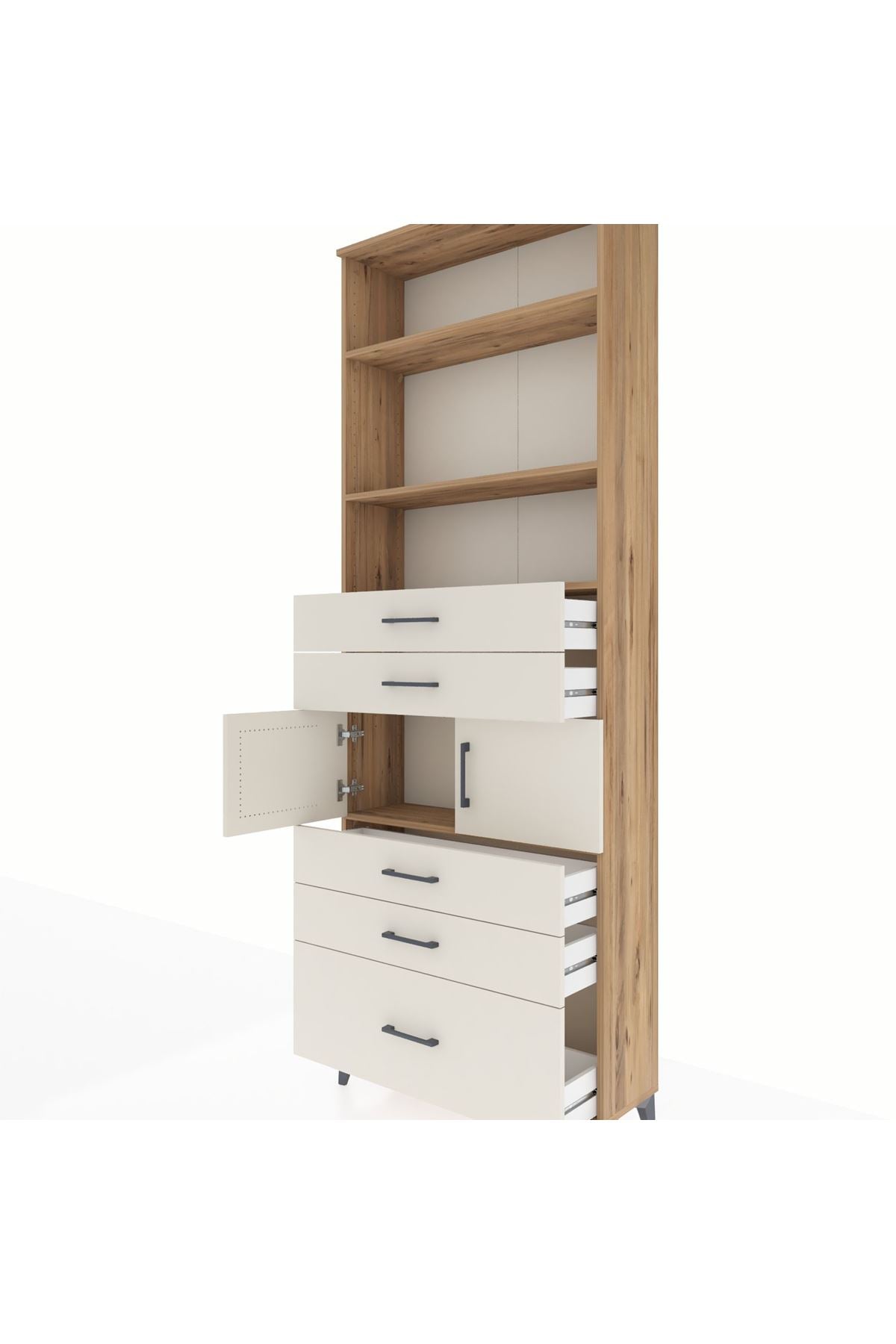 Arges Dolap 4 Raflı 5 Çekmeceli 2 Kapaklı 88x30x243 - S33M024V7A