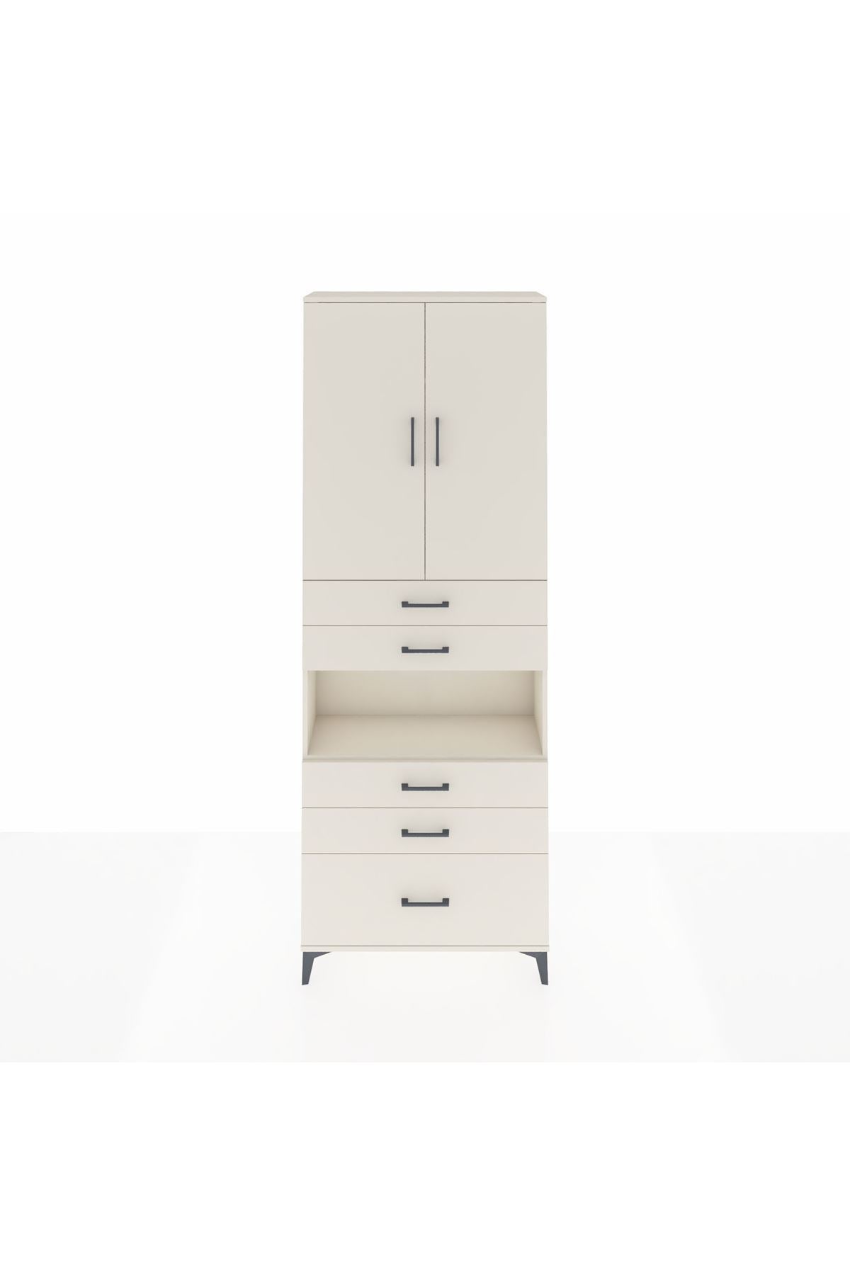 Arges Dolap 4 Raflı 5 Çekmeceli 2 Kapaklı 88x30x243 - S33M025V1A