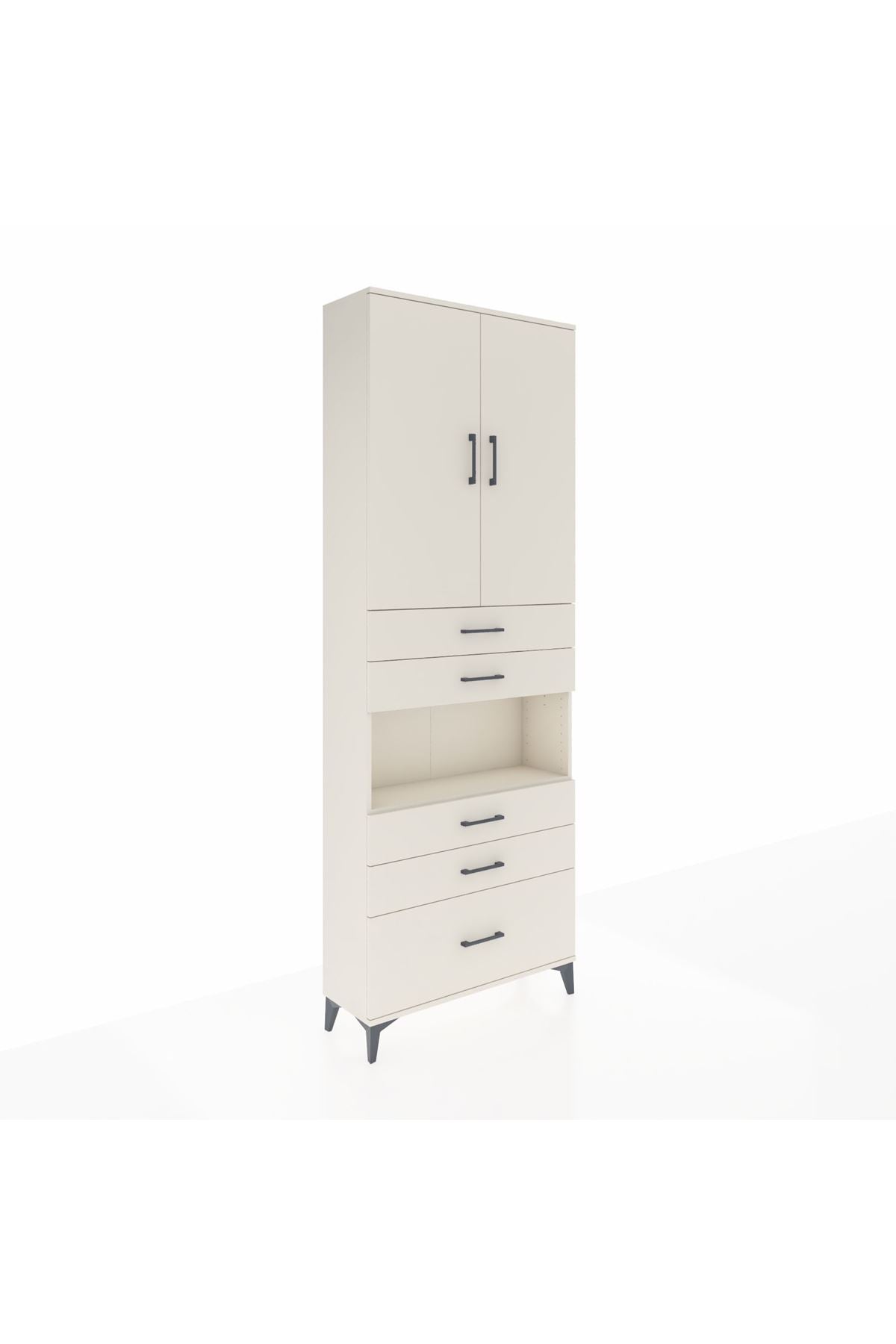 Arges Dolap 4 Raflı 5 Çekmeceli 2 Kapaklı 88x30x243 - S33M025V1A