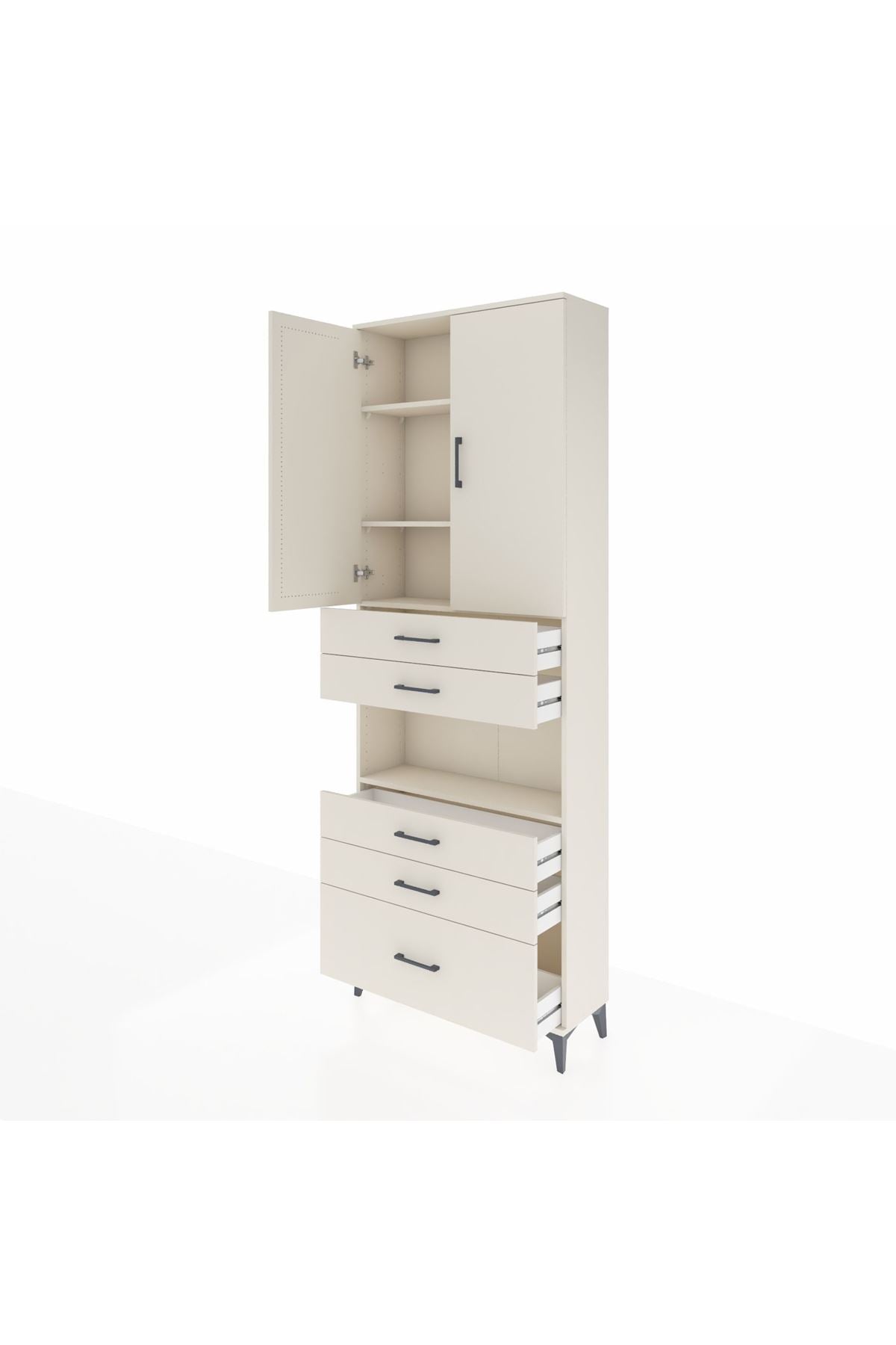 Arges Dolap 4 Raflı 5 Çekmeceli 2 Kapaklı 88x30x243 - S33M025V1A