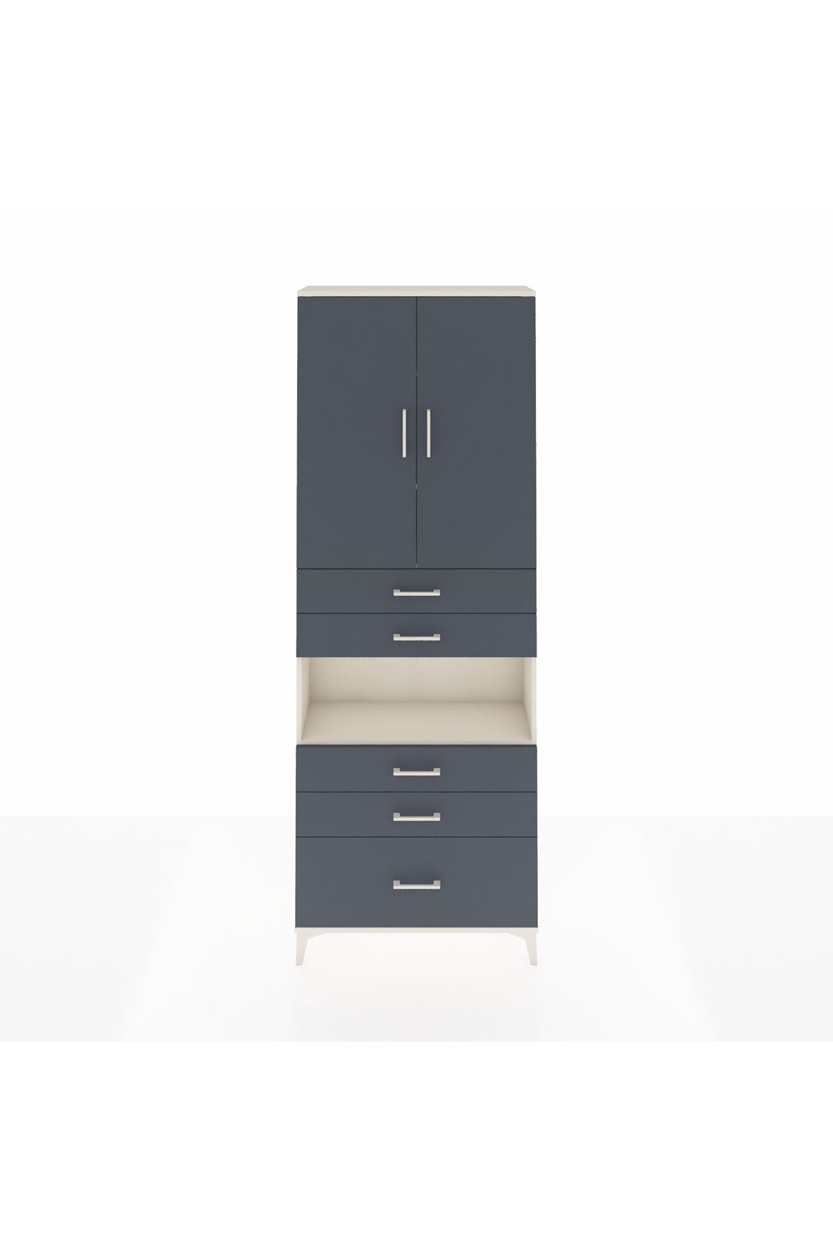 Arges Dolap 4 Raflı 5 Çekmeceli 2 Kapaklı 88x30x243 - S33M025V2A