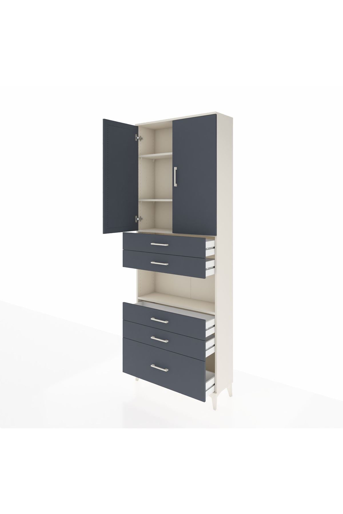 Arges Dolap 4 Raflı 5 Çekmeceli 2 Kapaklı 88x30x243 - S33M025V2A