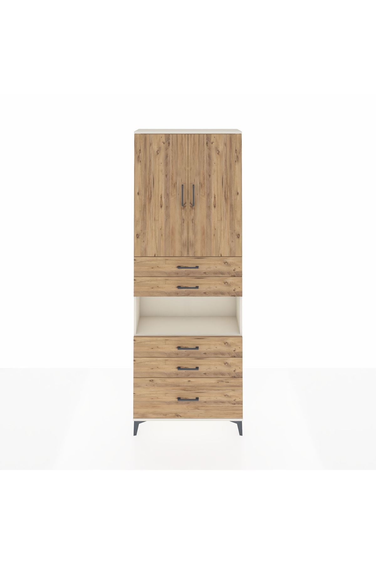 Arges Dolap 4 Raflı 5 Çekmeceli 2 Kapaklı 88x30x243 - S33M025V3A