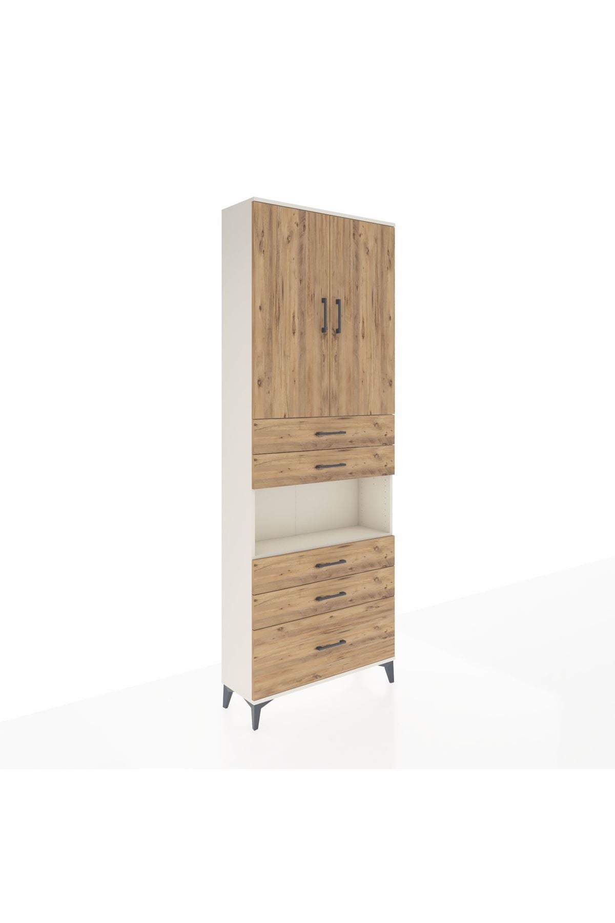 Arges Dolap 4 Raflı 5 Çekmeceli 2 Kapaklı 88x30x243 - S33M025V3A