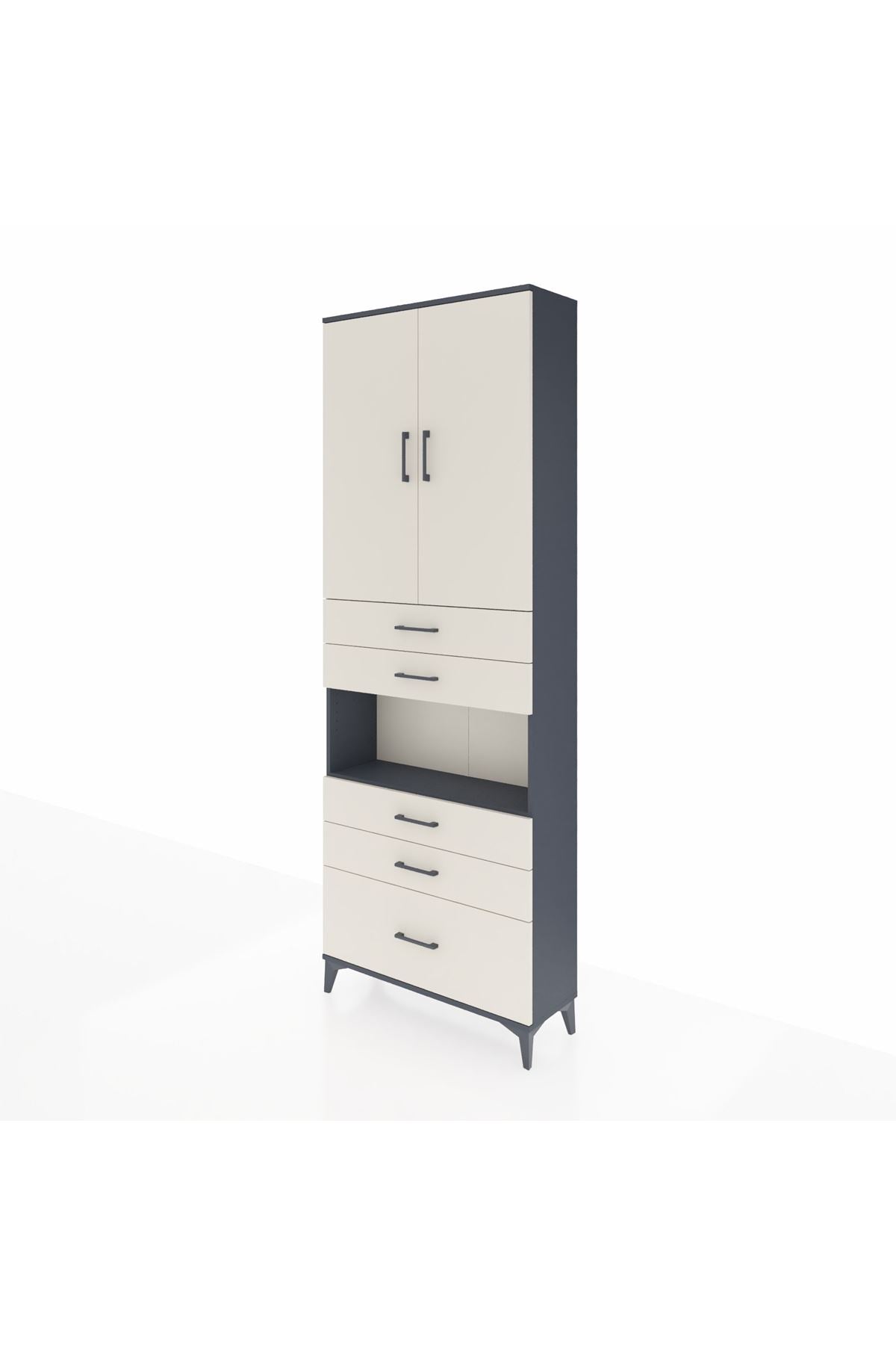 Arges Dolap 4 Raflı 5 Çekmeceli 2 Kapaklı 88x30x243 - S33M025V4A