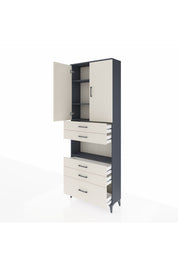 Arges Dolap 4 Raflı 5 Çekmeceli 2 Kapaklı 88x30x243 - S33M025V4A
