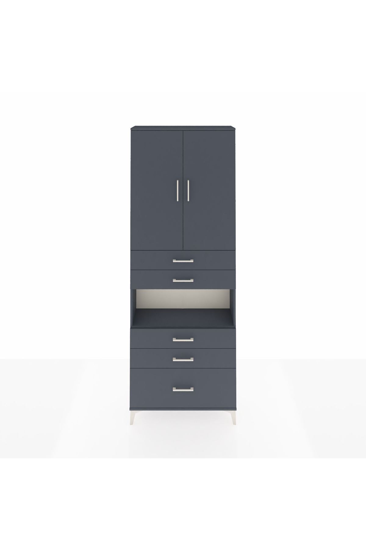 Arges Dolap 4 Raflı 5 Çekmeceli 2 Kapaklı 88x30x243 - S33M025V5A