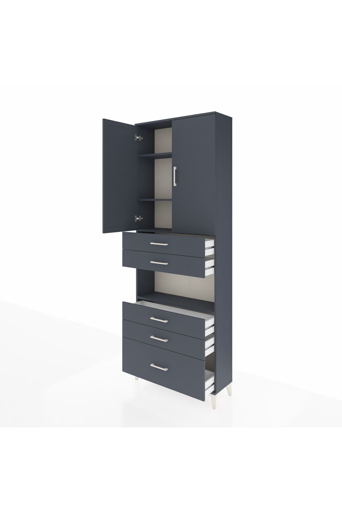Arges Dolap 4 Raflı 5 Çekmeceli 2 Kapaklı 88x30x243 - S33M025V5A
