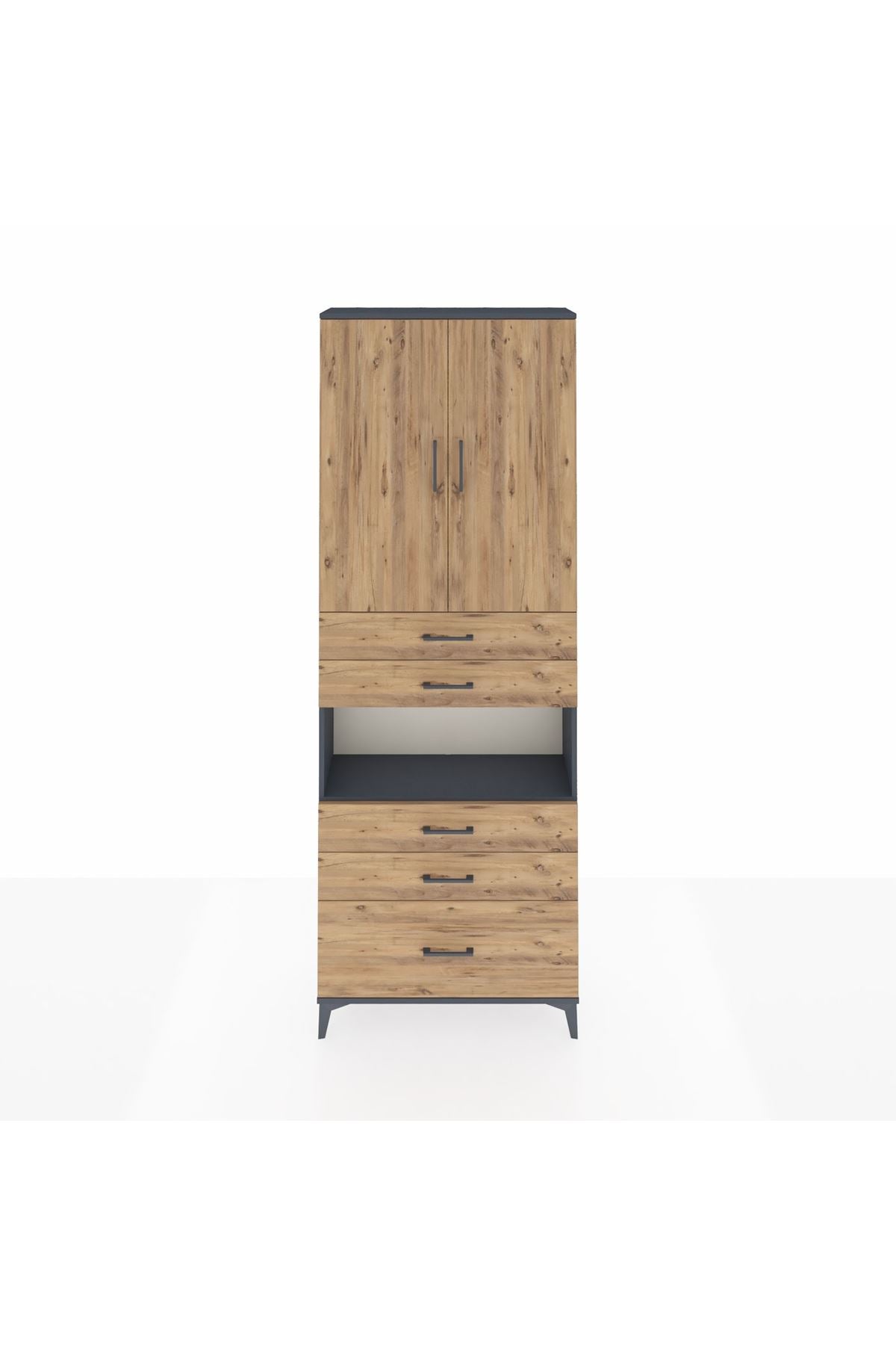 Arges Dolap 4 Raflı 5 Çekmeceli 2 Kapaklı 88x30x243 - S33M025V6A