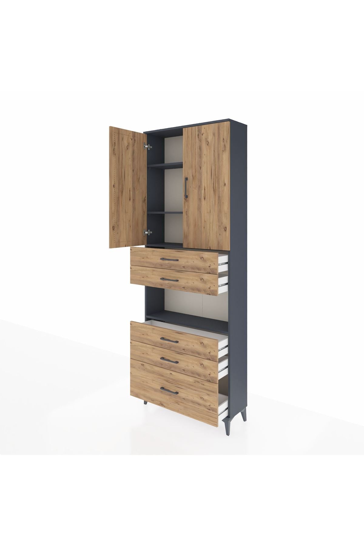 Arges Dolap 4 Raflı 5 Çekmeceli 2 Kapaklı 88x30x243 - S33M025V6A