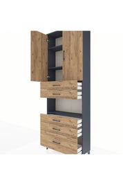 Arges Dolap 4 Raflı 5 Çekmeceli 2 Kapaklı 88x30x243 - S33M025V6A