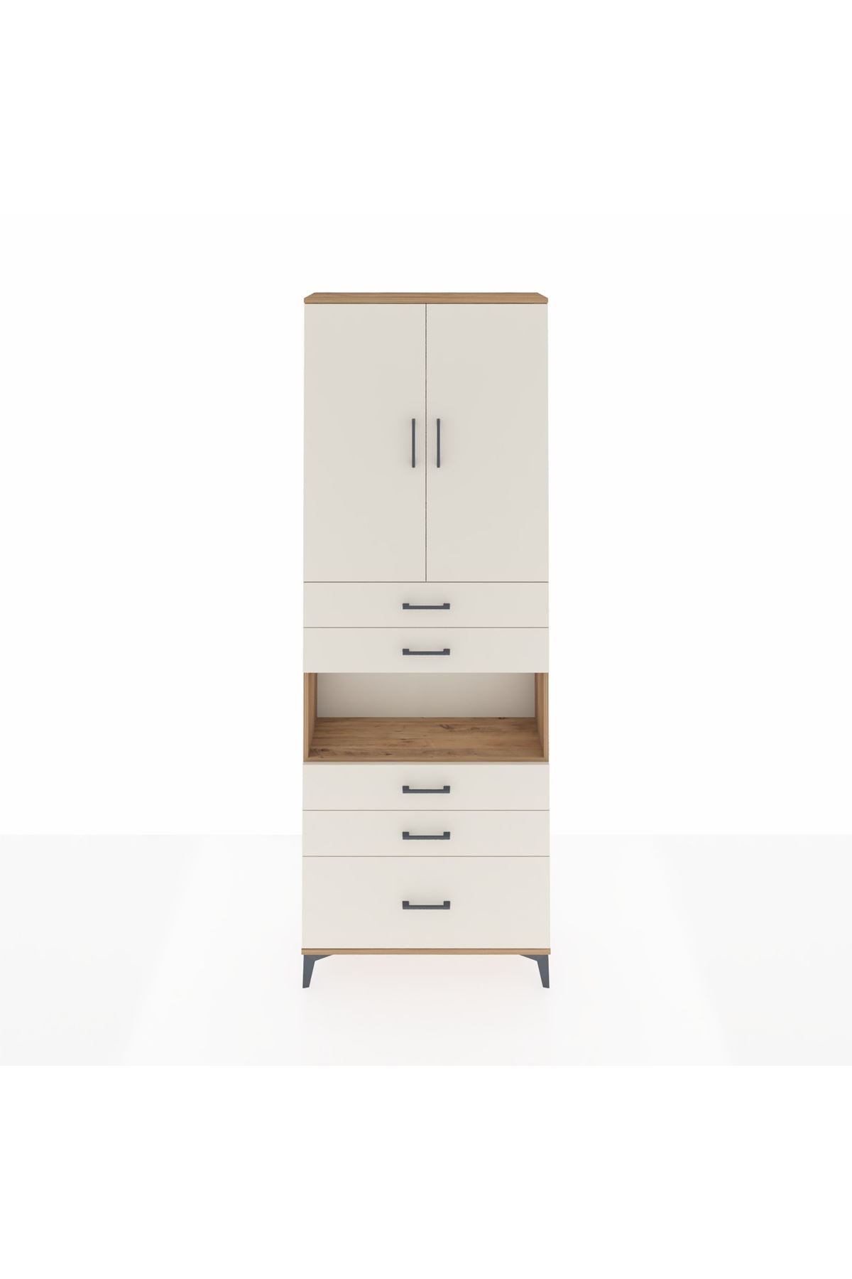 Arges Dolap 4 Raflı 5 Çekmeceli 2 Kapaklı 88x30x243 - S33M025V7A