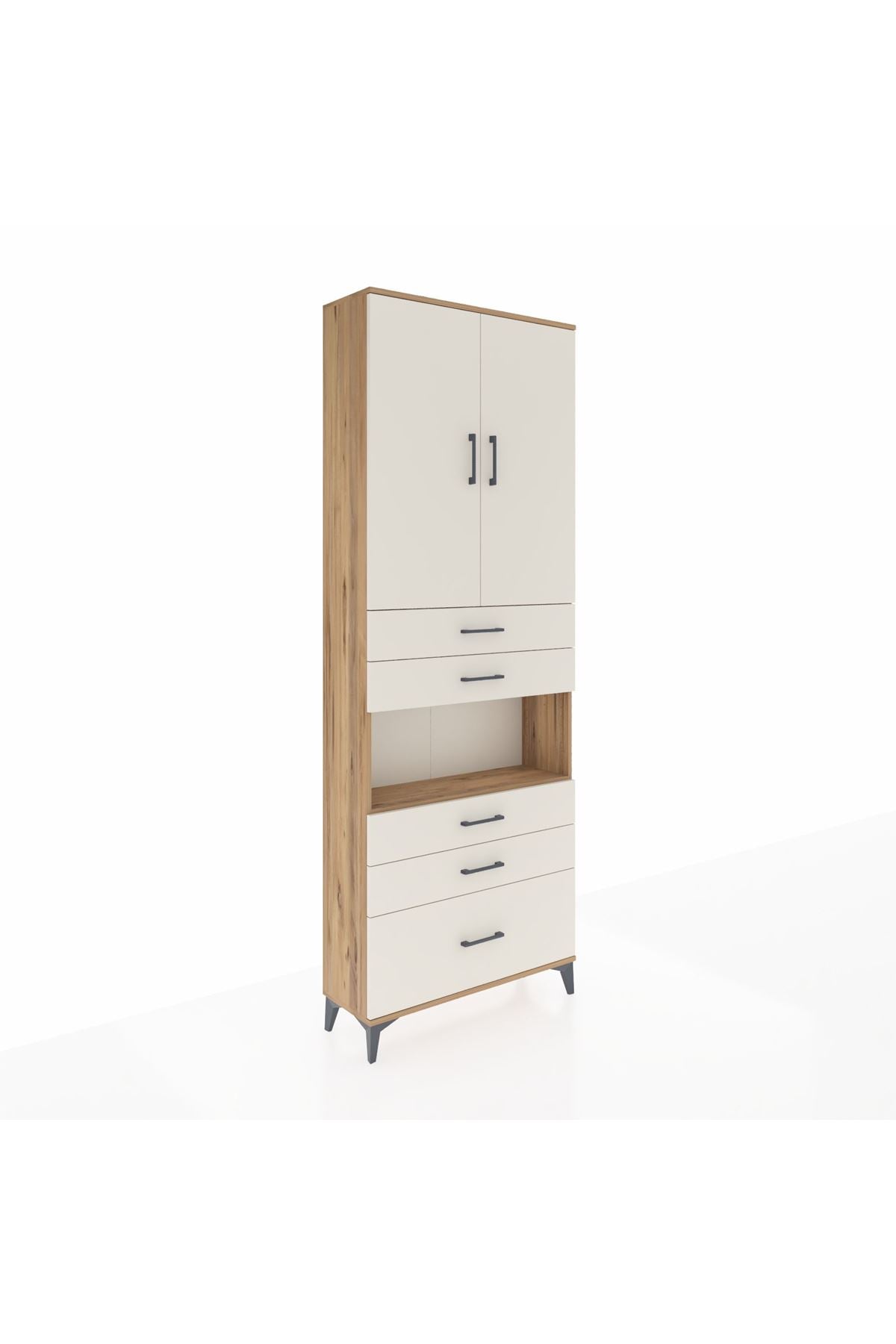Arges Dolap 4 Raflı 5 Çekmeceli 2 Kapaklı 88x30x243 - S33M025V7A