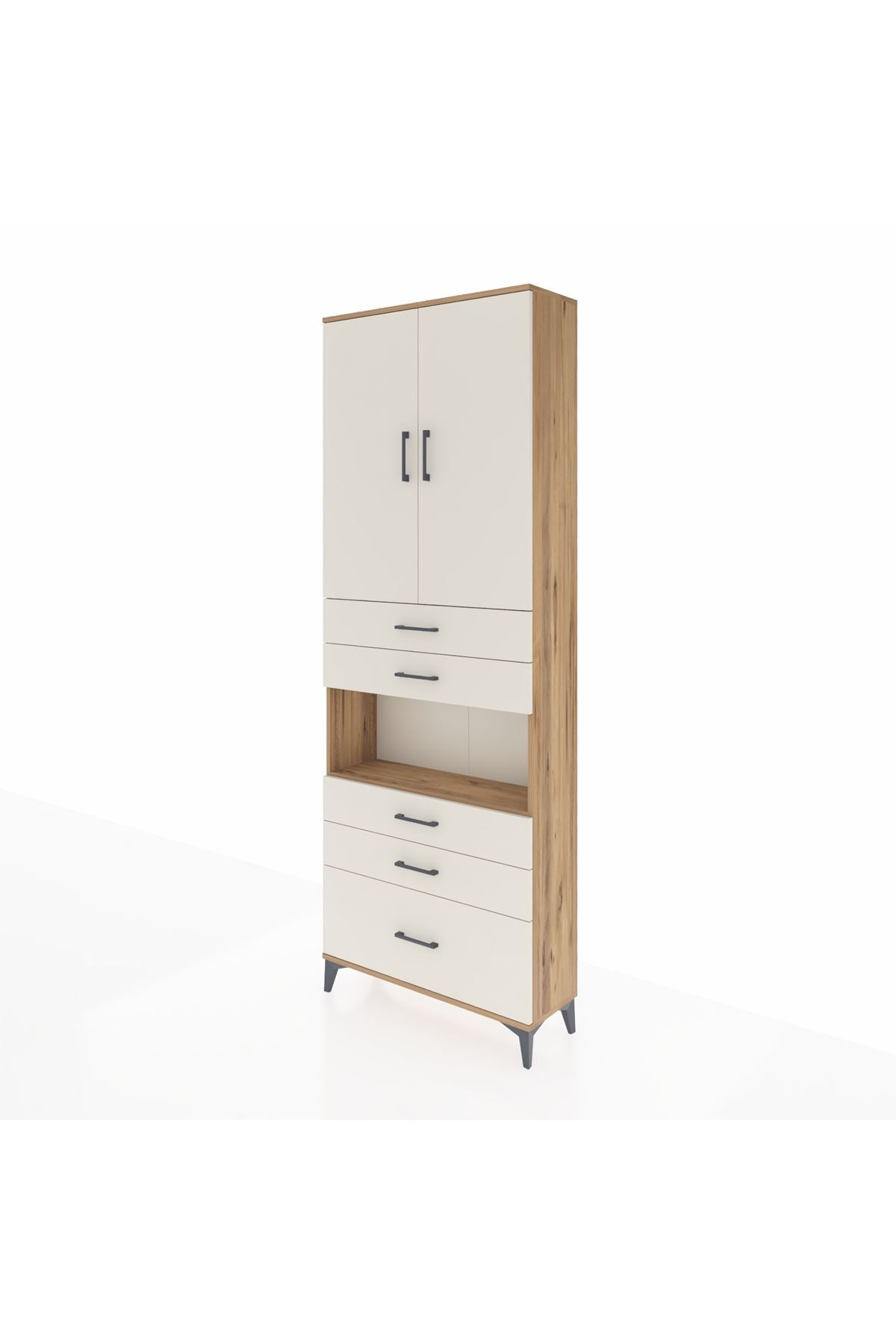 Arges Dolap 4 Raflı 5 Çekmeceli 2 Kapaklı 88x30x243 - S33M025V7A