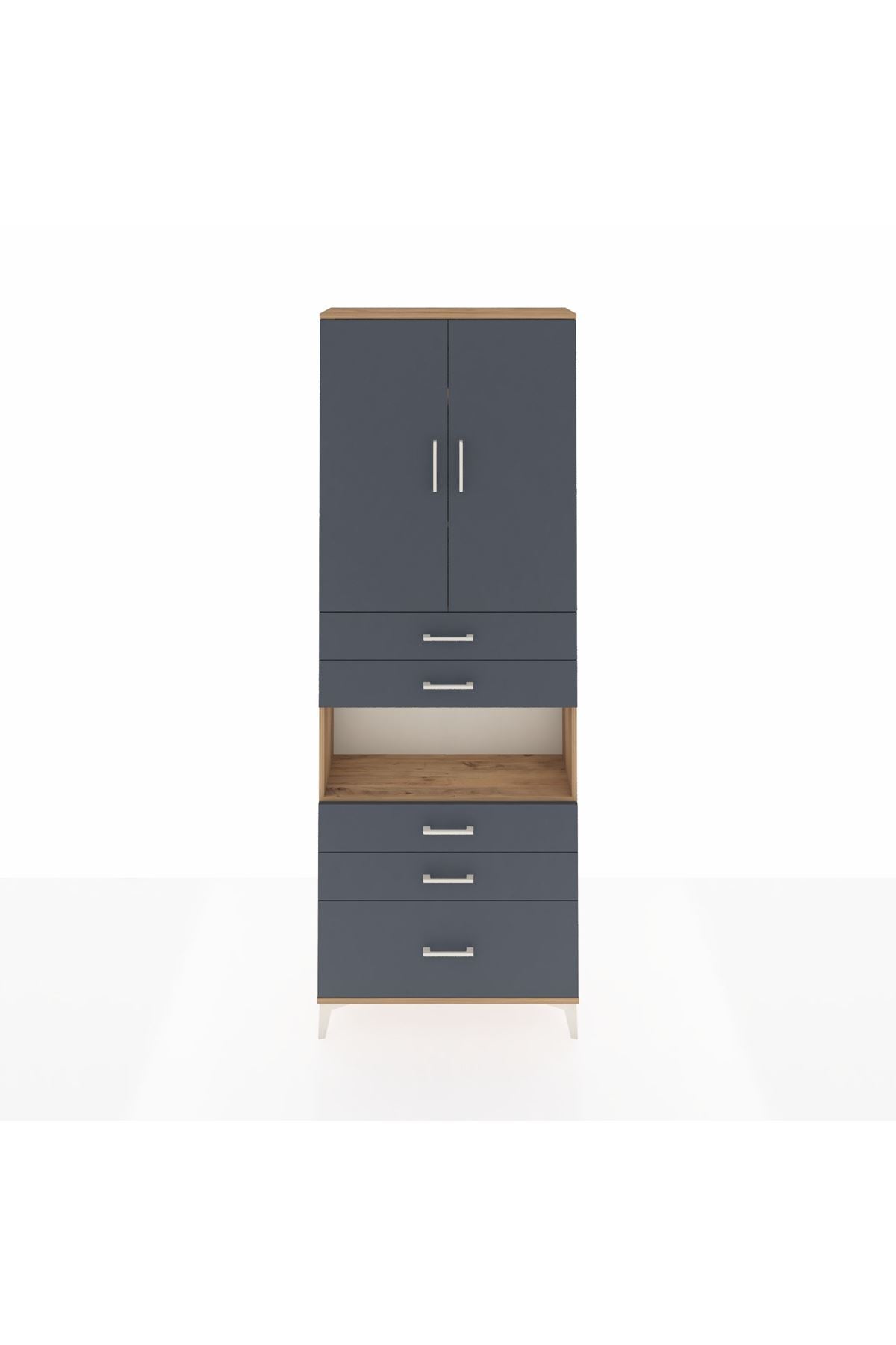 Arges Dolap 4 Raflı 5 Çekmeceli 2 Kapaklı 88x30x243 - S33M025V8A