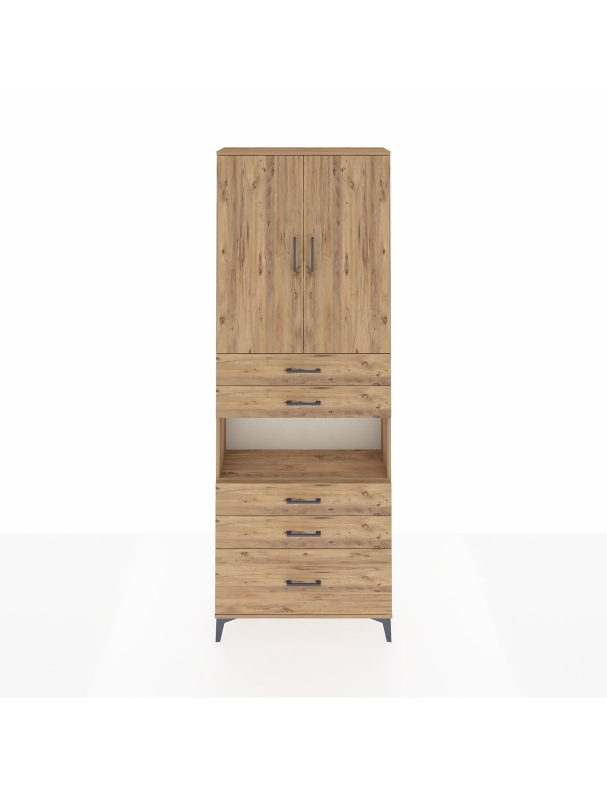 Arges Dolap 4 Raflı 5 Çekmeceli 2 Kapaklı 88x30x243 - S33M025V9A