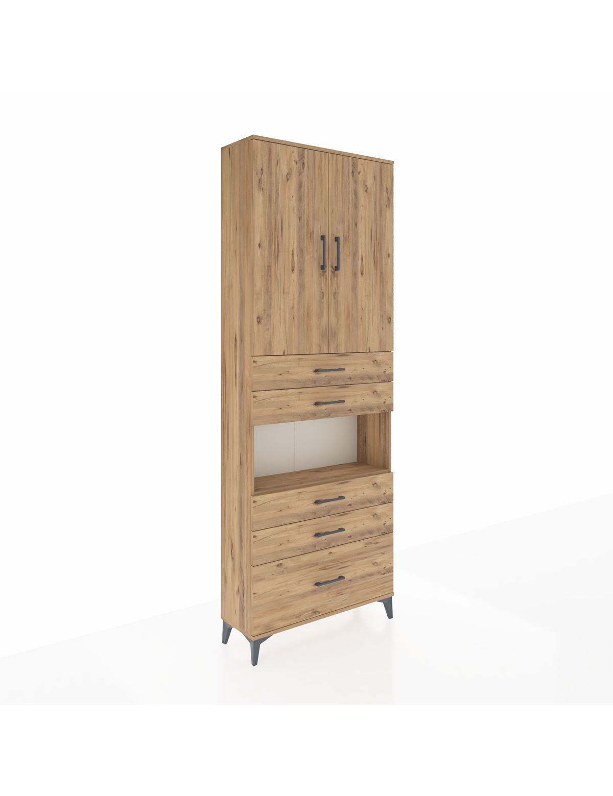 Arges Dolap 4 Raflı 5 Çekmeceli 2 Kapaklı 88x30x243 - S33M025V9A