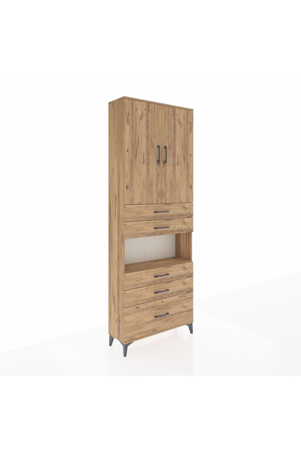 Arges Dolap 4 Raflı 5 Çekmeceli 2 Kapaklı 88x30x243 - S33M025V9A
