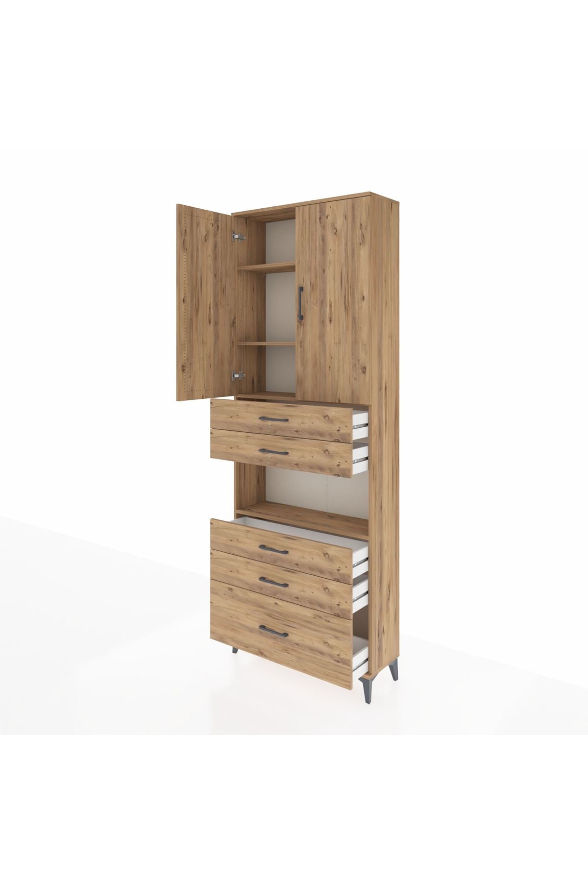 Arges Dolap 4 Raflı 5 Çekmeceli 2 Kapaklı 88x30x243 - S33M025V9A