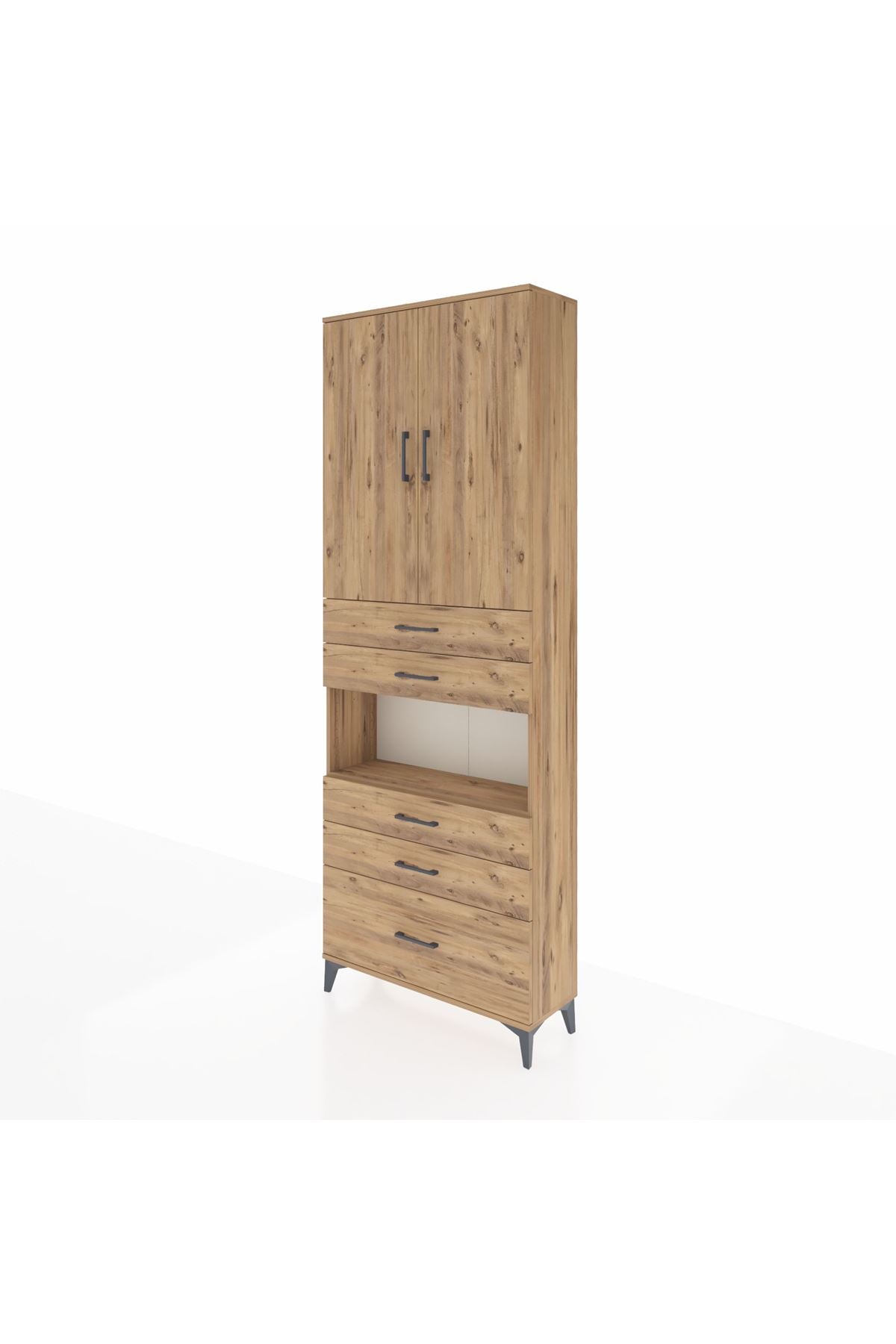 Arges Dolap 4 Raflı 5 Çekmeceli 2 Kapaklı 88x30x243 - S33M025V9A