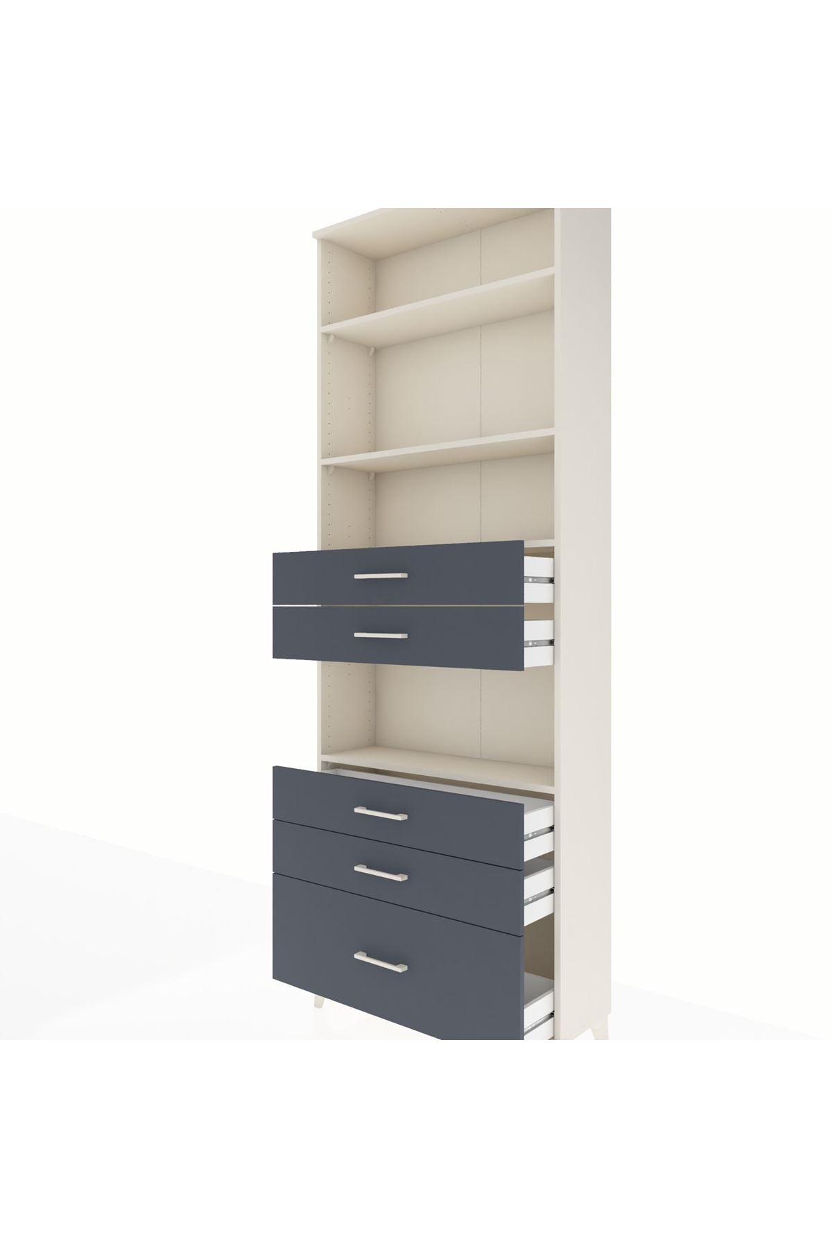 Arges Dolap 4 Raflı 5 Çekmeceli 88x30x243 - S33M026V2A