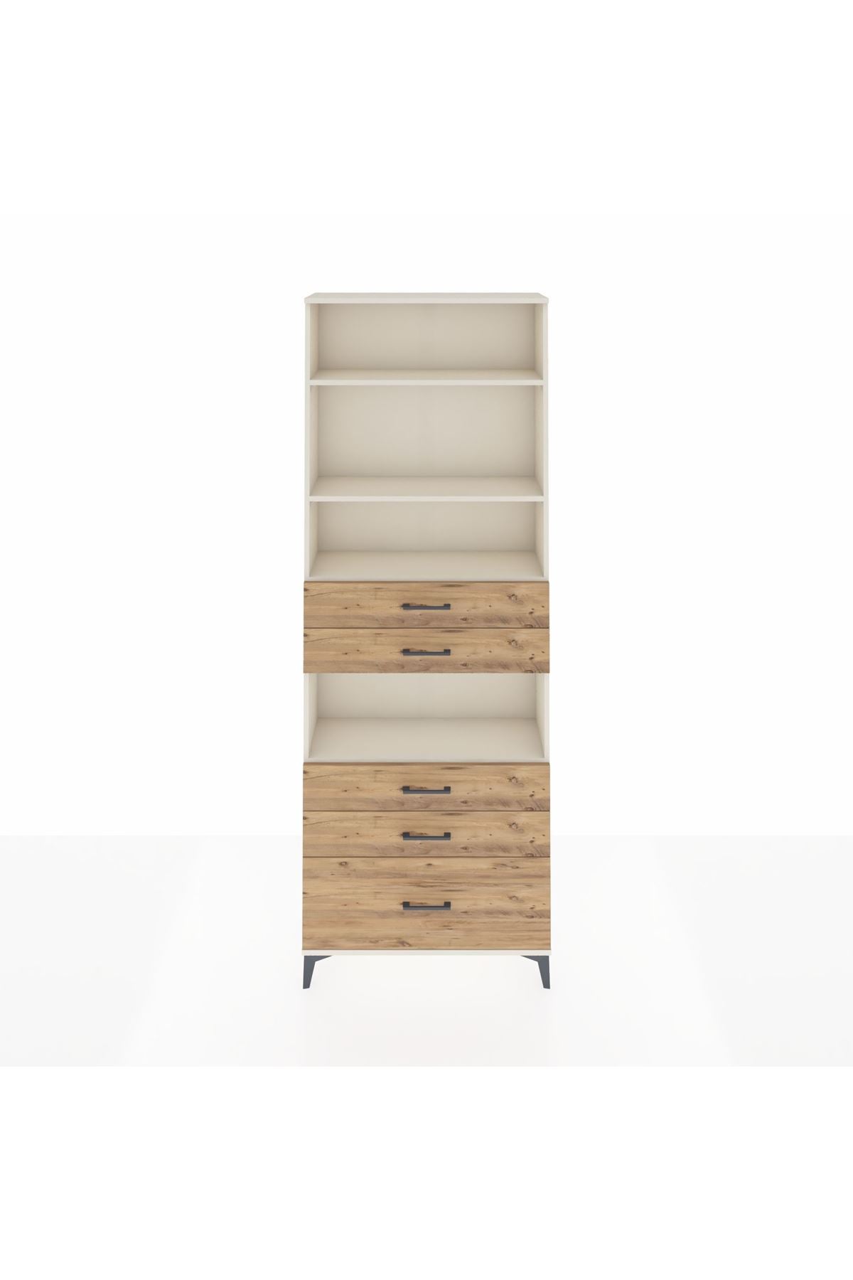 Arges Dolap 4 Raflı 5 Çekmeceli 88x30x243 - S33M026V3A