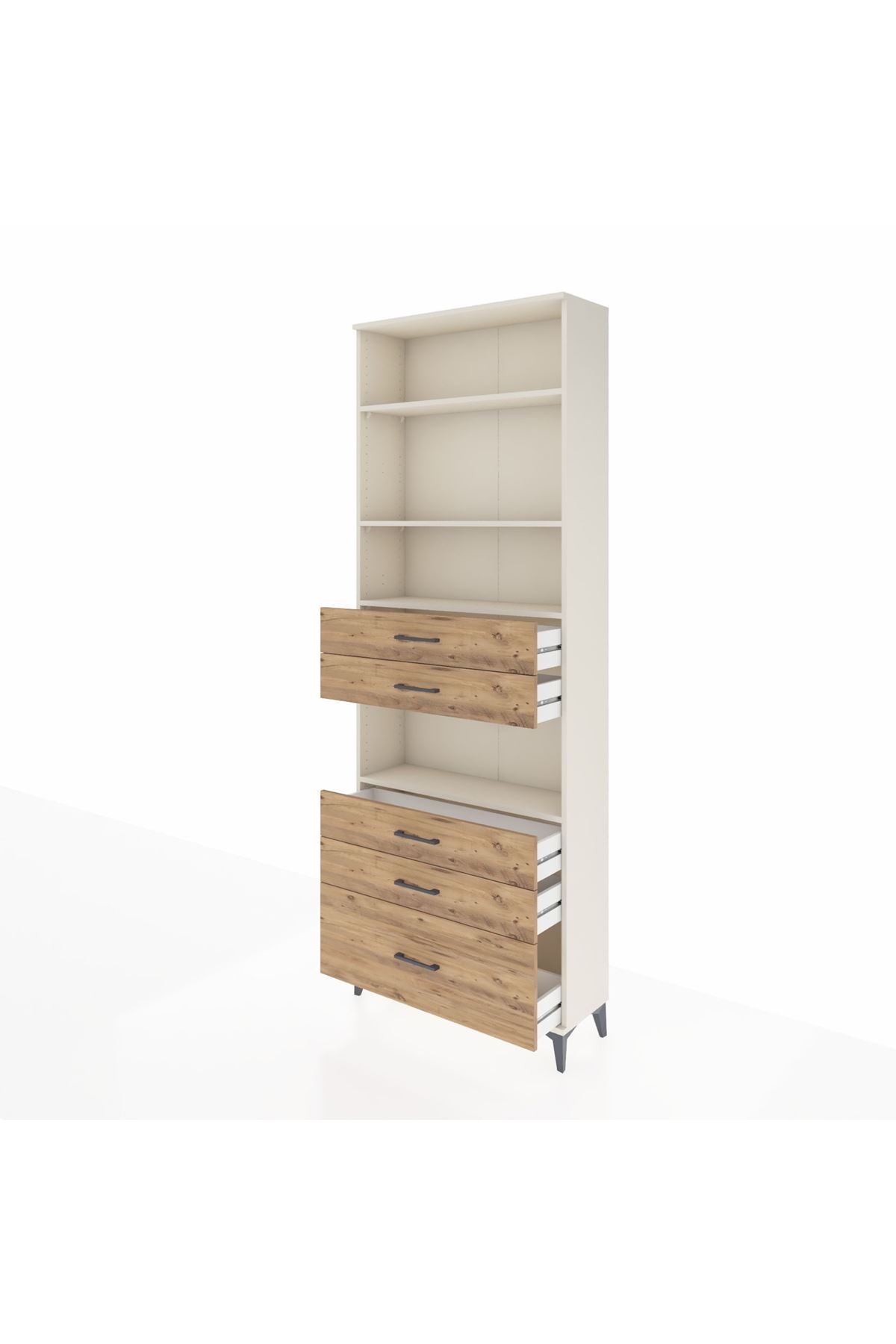 Arges Dolap 4 Raflı 5 Çekmeceli 88x30x243 - S33M026V3A