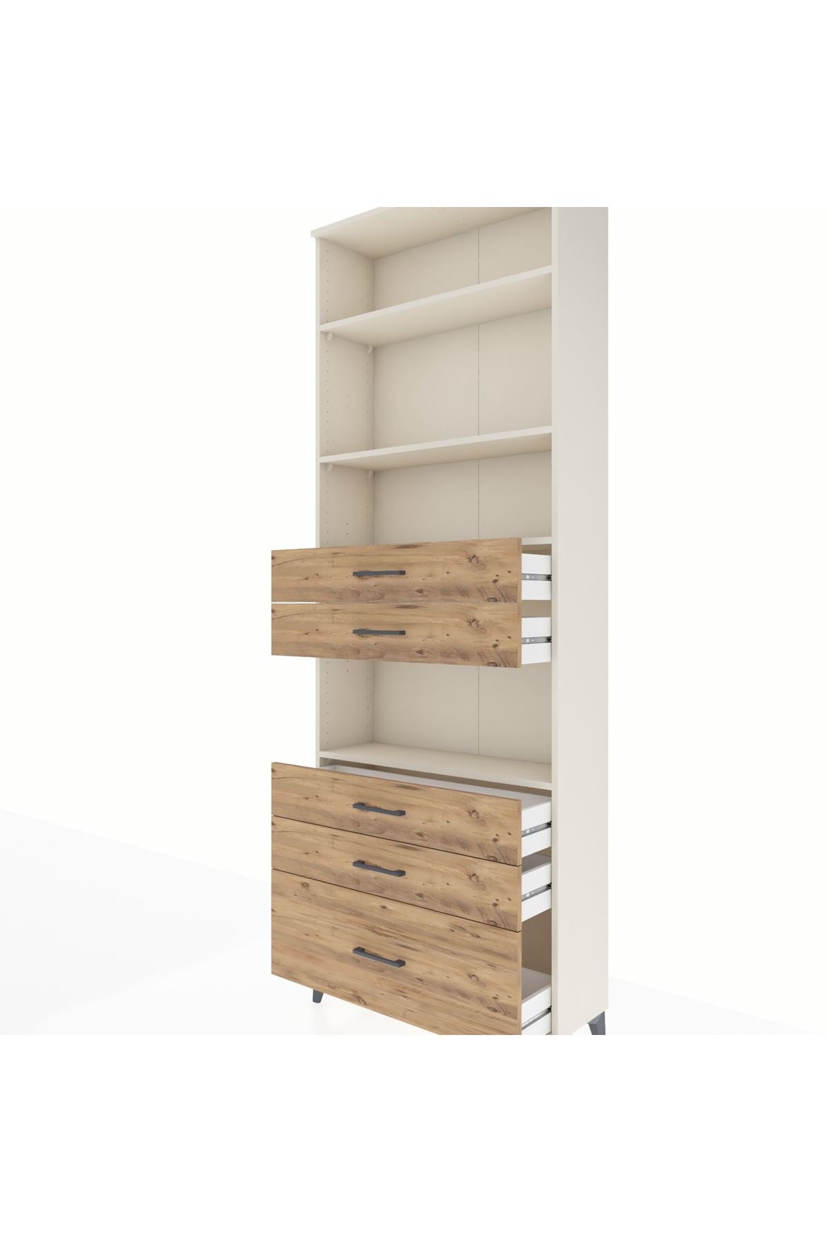 Arges Dolap 4 Raflı 5 Çekmeceli 88x30x243 - S33M026V3A