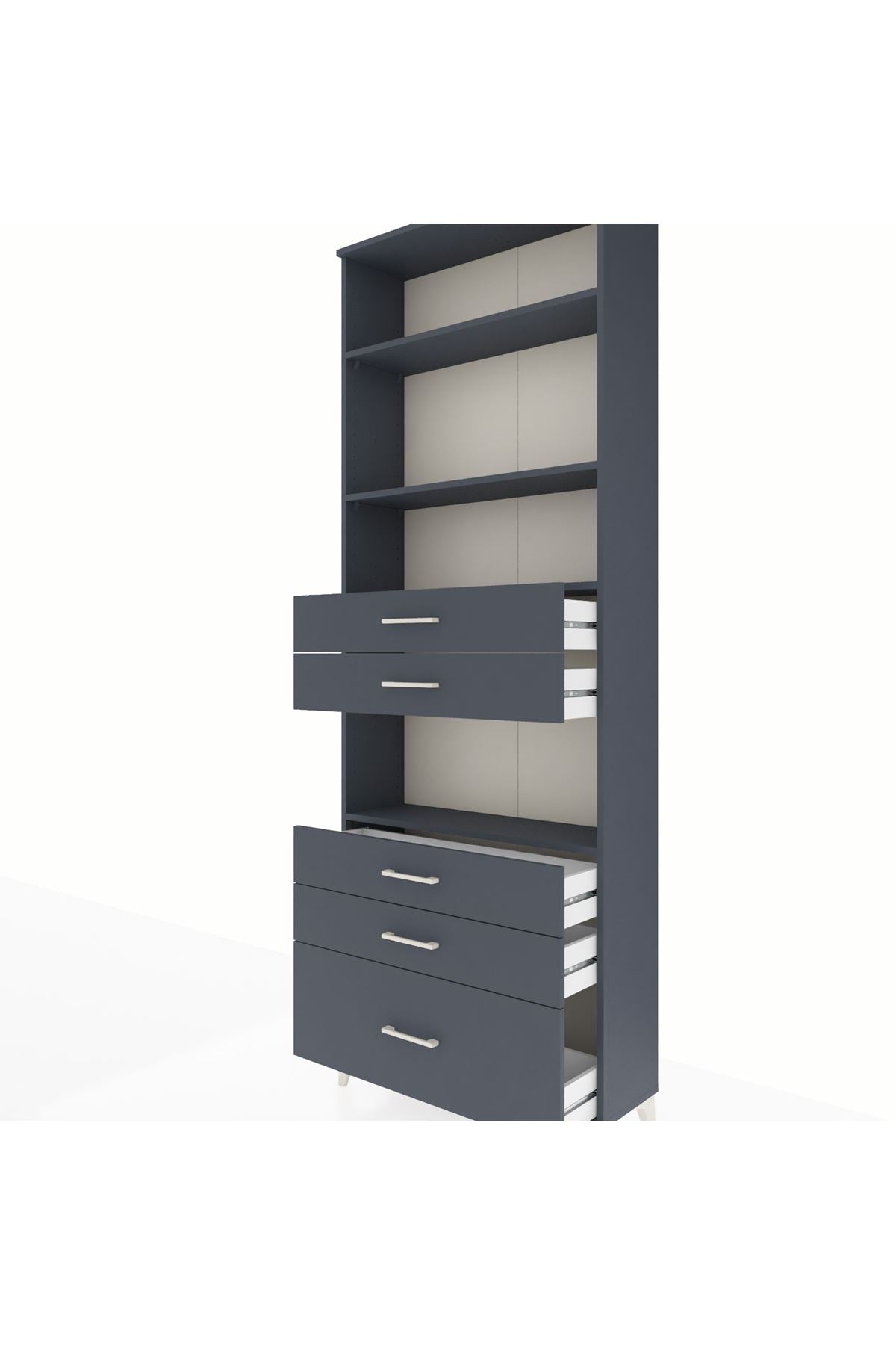 Arges Dolap 4 Raflı 5 Çekmeceli 88x30x243 - S33M026V5A
