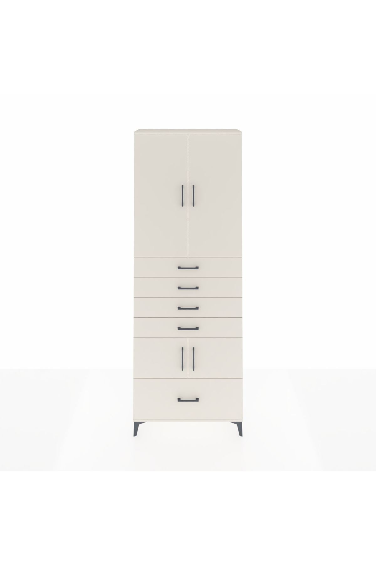 Arges Dolap 4 Raflı 5 Çekmeceli 4 Kapaklı 88x30x243 - S33M027V1A