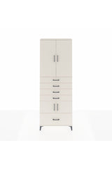 Arges Dolap 4 Raflı 5 Çekmeceli 4 Kapaklı 88x30x243