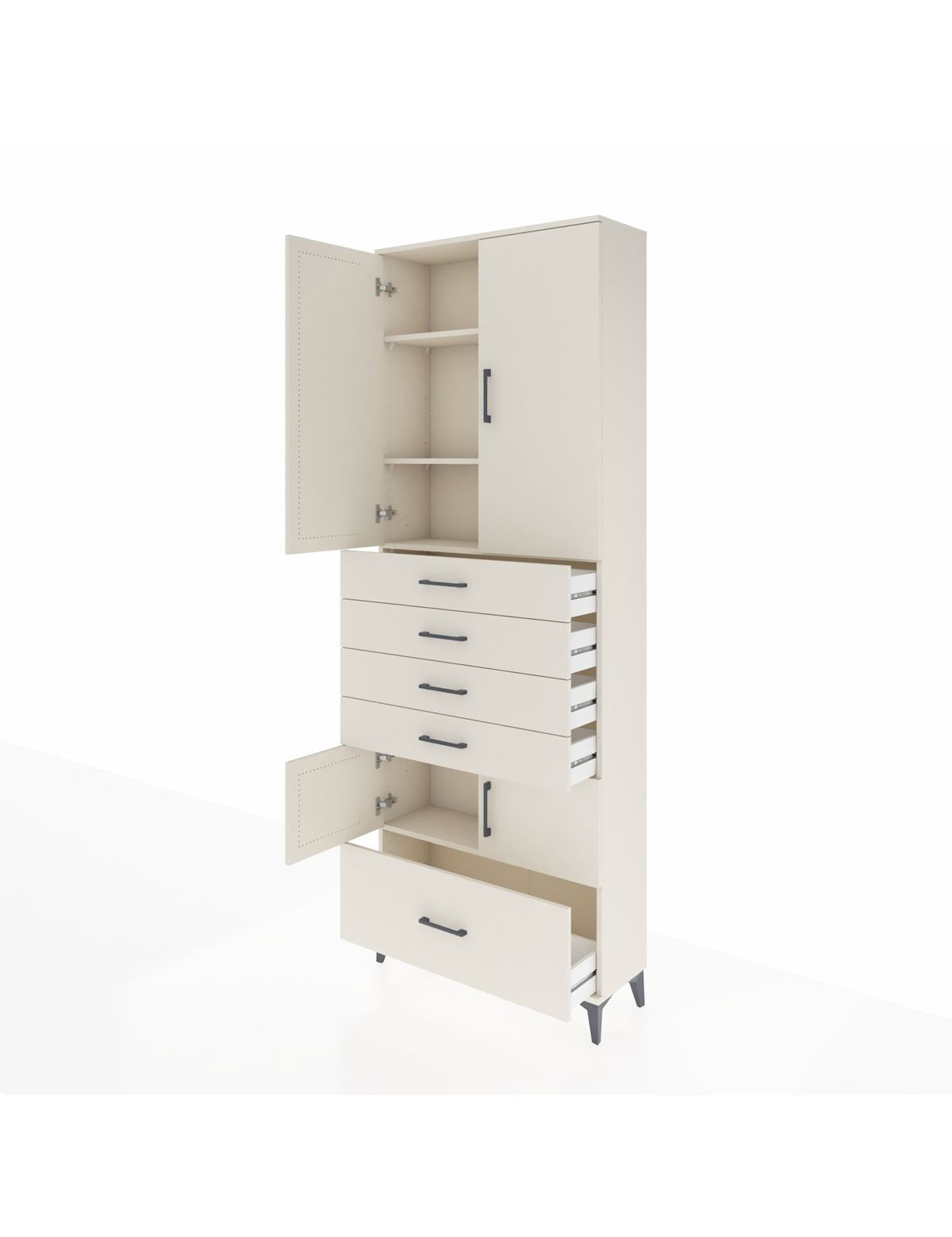 Arges Dolap 4 Raflı 5 Çekmeceli 4 Kapaklı 88x30x243 - S33M027V1A