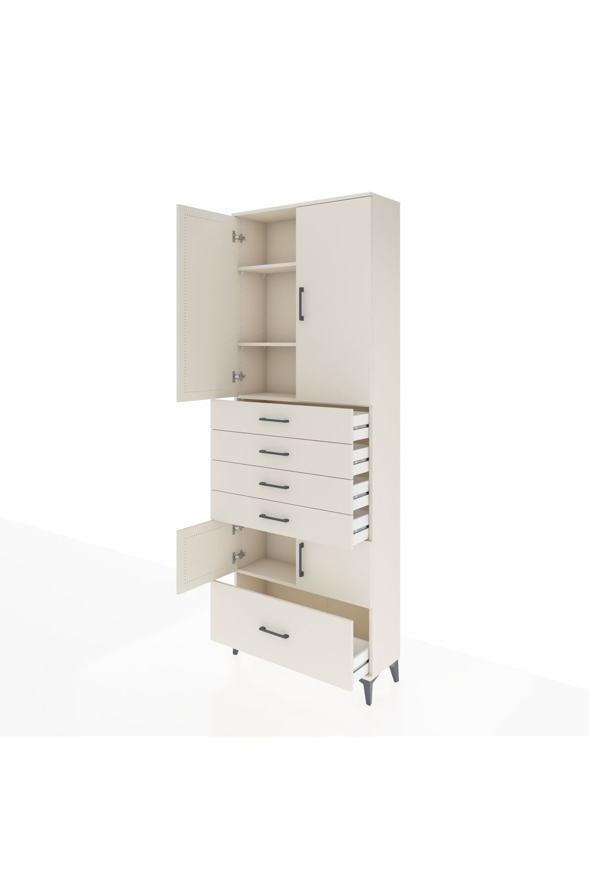 Arges Dolap 4 Raflı 5 Çekmeceli 4 Kapaklı 88x30x243 - S33M027V1A
