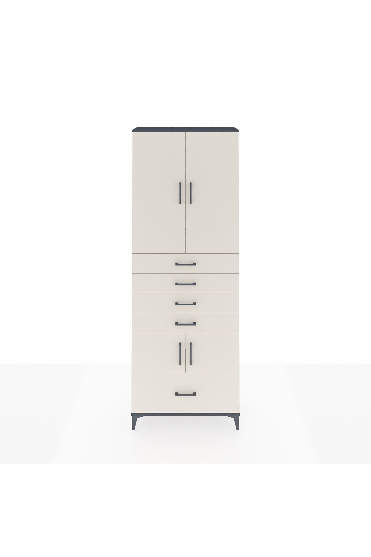 Arges Dolap 4 Raflı 5 Çekmeceli 4 Kapaklı 88x30x243 - S33M027V4A