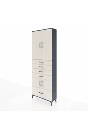 Arges Dolap 4 Raflı 5 Çekmeceli 4 Kapaklı 88x30x243 - S33M027V4A