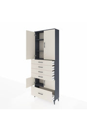 Arges Dolap 4 Raflı 5 Çekmeceli 4 Kapaklı 88x30x243 - S33M027V4A
