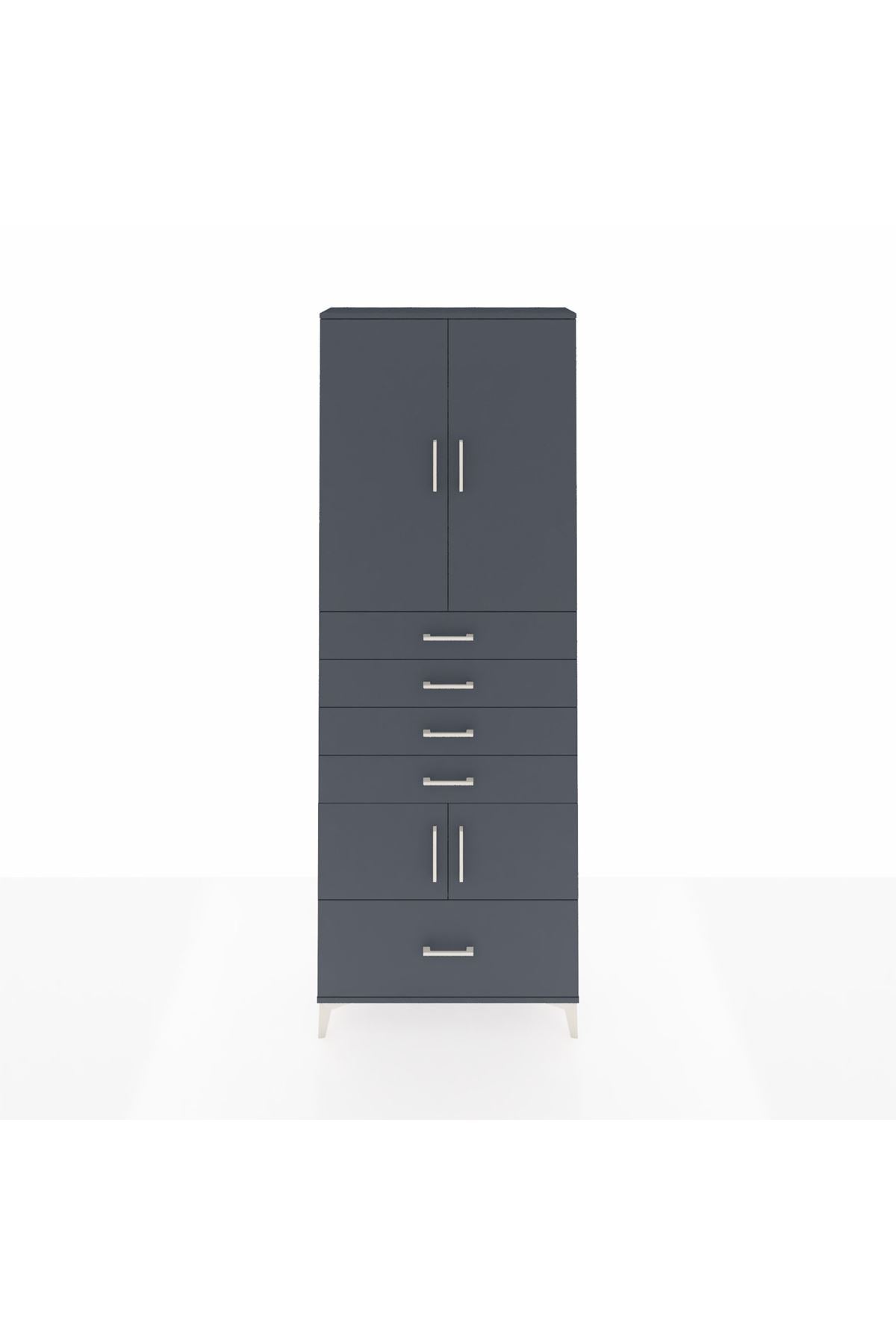 Arges Dolap 4 Raflı 5 Çekmeceli 4 Kapaklı 88x30x243 - S33M027V5A