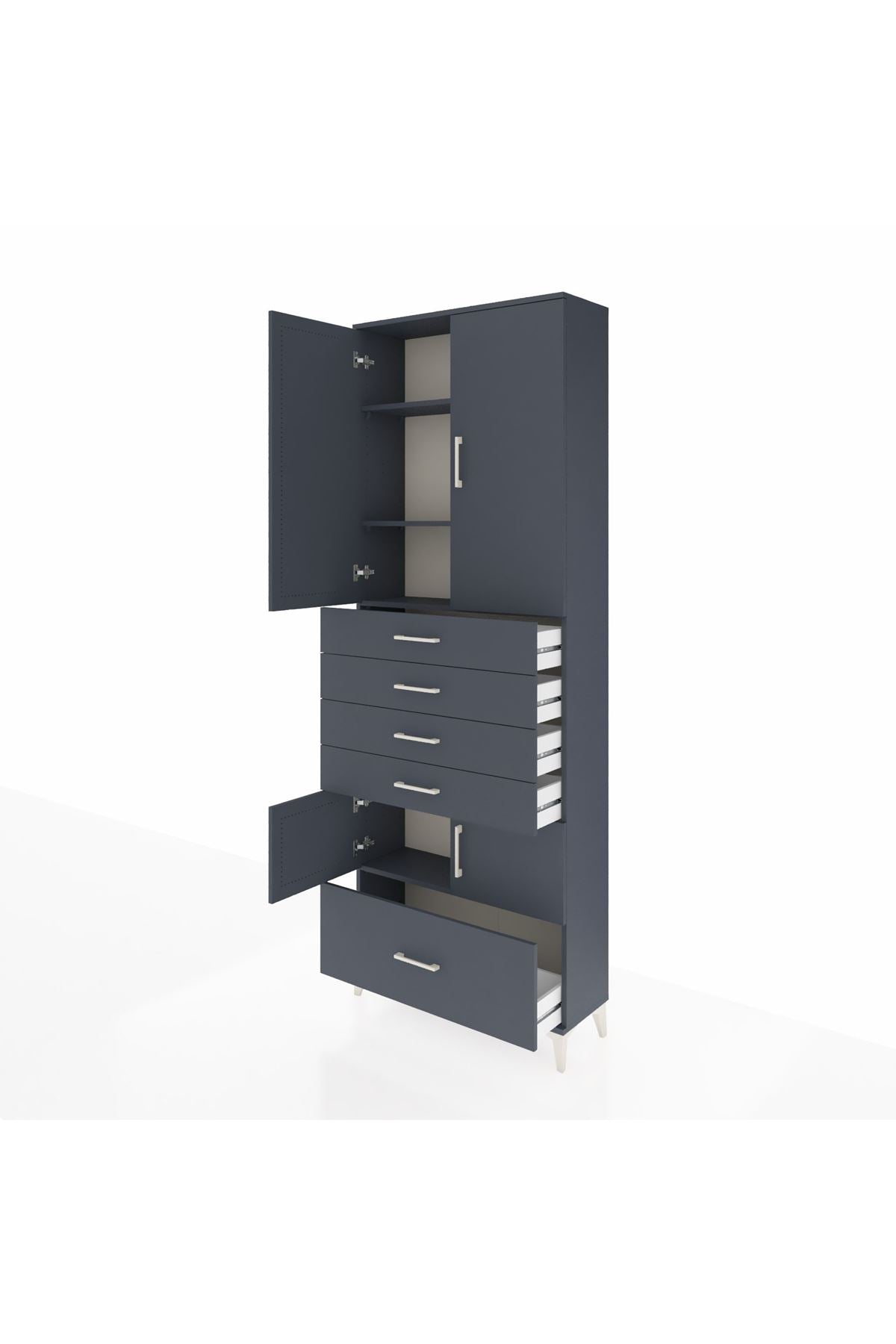Arges Dolap 4 Raflı 5 Çekmeceli 4 Kapaklı 88x30x243 - S33M027V5A