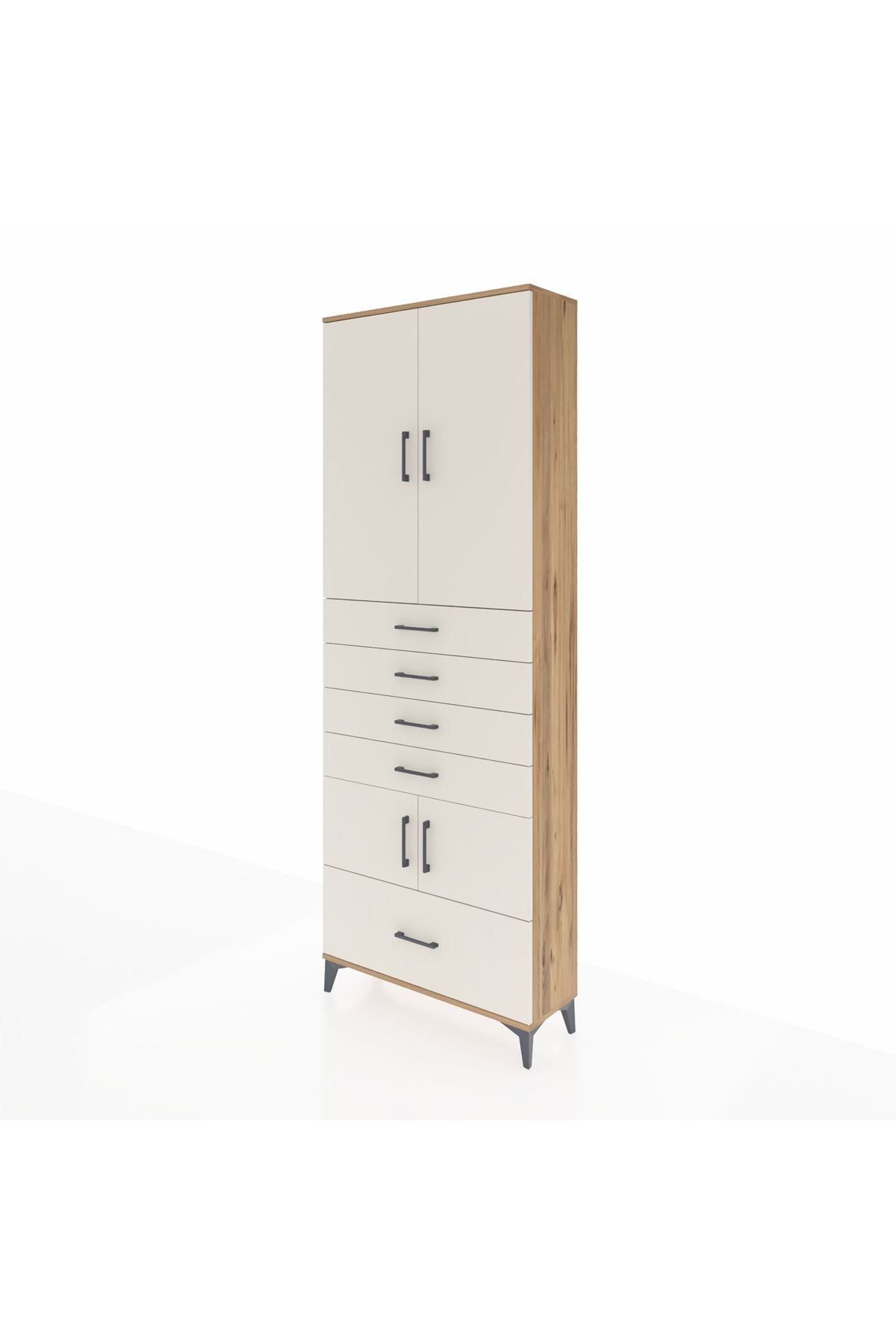 Arges Dolap 4 Raflı 5 Çekmeceli 4 Kapaklı 88x30x243 - S33M027V7A
