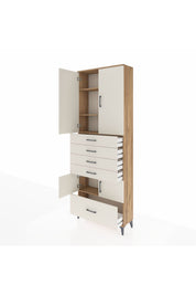 Arges Dolap 4 Raflı 5 Çekmeceli 4 Kapaklı 88x30x243 - S33M027V7A