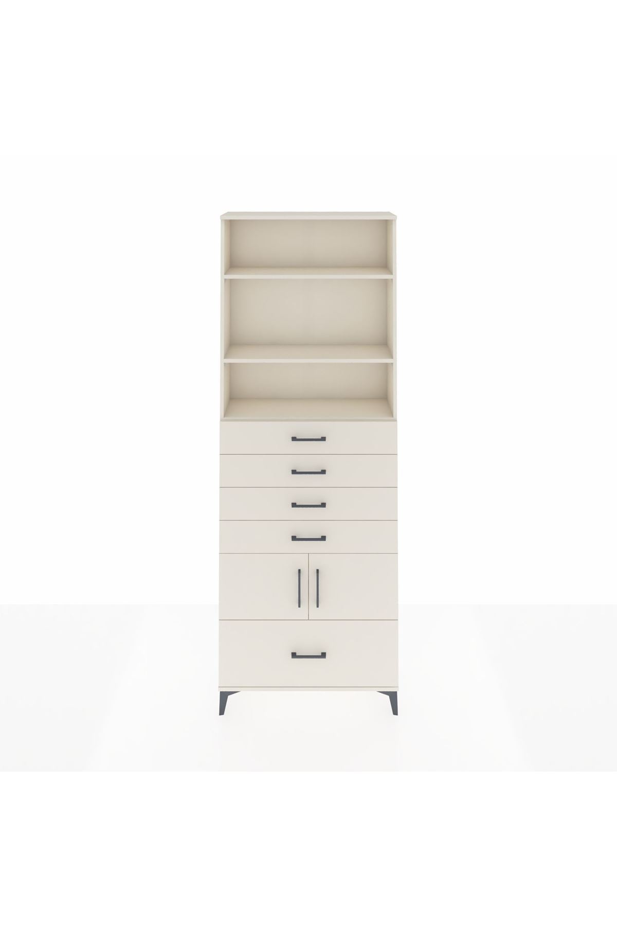 Arges Dolap 4 Raflı 5 Çekmeceli 2 Kapaklı 88x30x243 - S33M028V1A