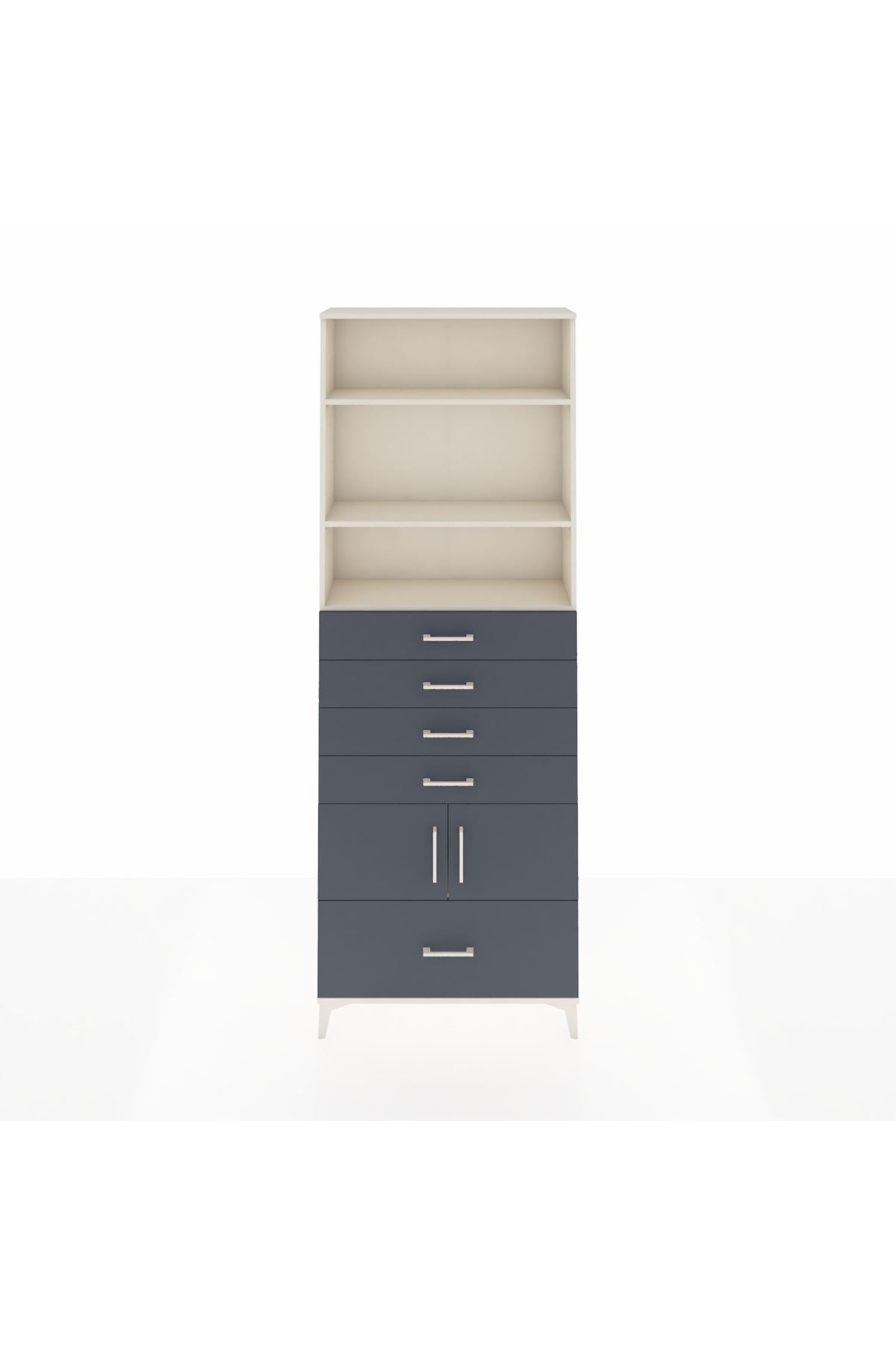 Arges Dolap 4 Raflı 5 Çekmeceli 2 Kapaklı 88x30x243 - S33M028V2A