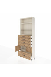 Arges Dolap 4 Raflı 5 Çekmeceli 2 Kapaklı 88x30x243 - S33M028V3A