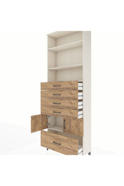 Arges Dolap 4 Raflı 5 Çekmeceli 2 Kapaklı 88x30x243 - S33M028V3A