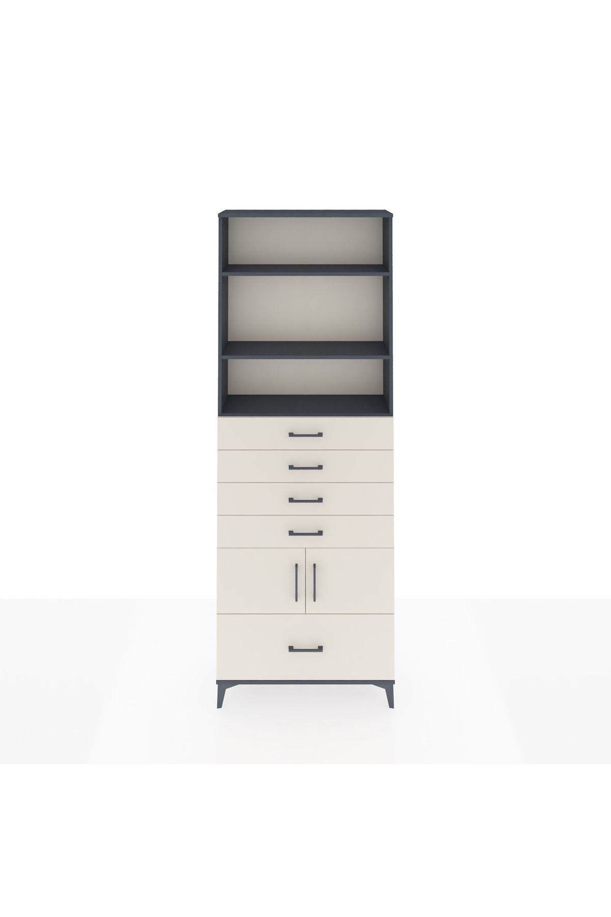 Arges Dolap 4 Raflı 5 Çekmeceli 2 Kapaklı 88x30x243 - S33M028V4A