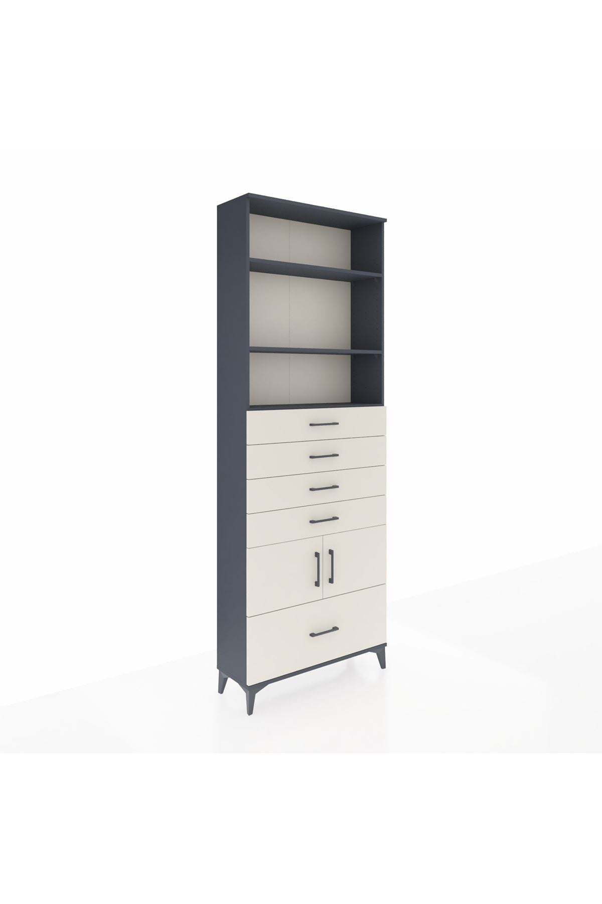 Arges Dolap 4 Raflı 5 Çekmeceli 2 Kapaklı 88x30x243 - S33M028V4A
