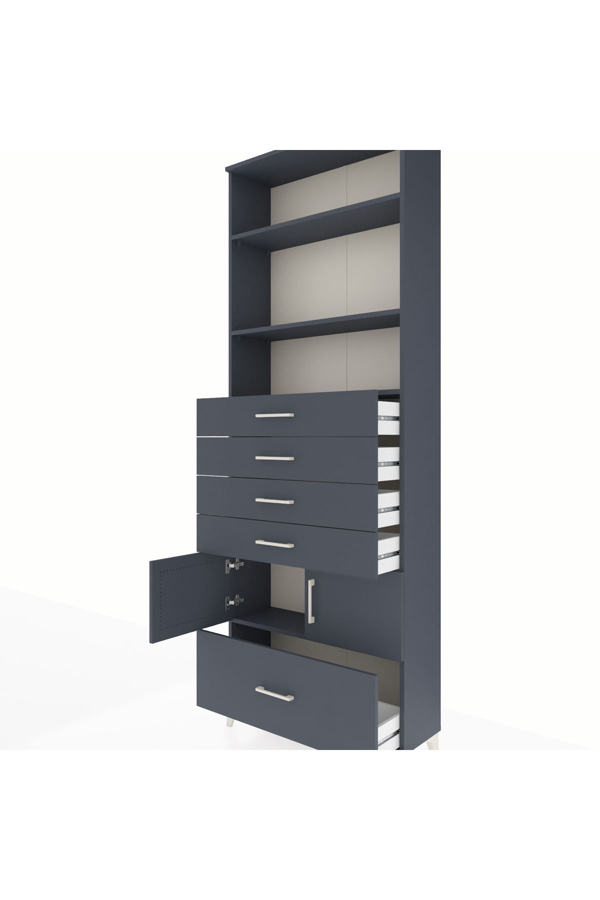 Arges Dolap 4 Raflı 5 Çekmeceli 2 Kapaklı 88x30x243 - S33M028V5A